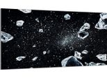 Piastra Di Copertura Del Piano Cottura 90X52 Coperchio Del Piano Cottura In Ceramica Paraspruzzi Piatto In Vetro Tagliere Decorativo, Nero Ghiaccio
