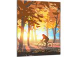 Piastra Di Copertura Del Fornello 40X52 Copertura Del Piano Cottura In Ceramica Paraspruzzi Piastra Di Vetro Tagliere Decorativo, Bicicletta Autunno