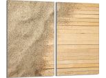 Piastre Copri Fornelli 2 Pezzi 30X52 Copri Piano Cottura In Ceramica Vetro, Legno Sabbia