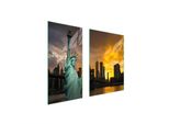 Piastre Copri Fornelli 2 Pezzi 75X52 Copri Piano Cottura In Ceramica Tagliere In Vetro Statua Di Liberty City