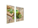 Piastre Coprifornelli 2 Pezzi 75X52 Coprifornelli In Ceramica Tagliere In Vetro Legno Kiwi
