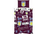 Aston Villa Fc - Patchwork - Set Di Biancheria Da Letto BS2755 (Letto Singolo) (Borgogna/Giallo/Bianco)