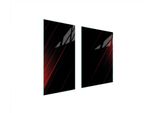 Piastre Copri Fornelli 2 Pezzi 75X52 Copri Piano Cottura In Ceramica Tagliere In Vetro Nero Rosso