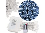 Springos Led Luci Per Albero Di Natale 100 Led 8 Funzioni 10,5 M Batteria Outdoor Indoor Bianco Freddo