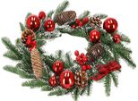 Springos Ghirlanda Di Natale 50 Cm Ghirlanda Decorativa In Plastica Per Porte Con Pigne E Decorazioni Natalizie