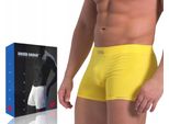 Sesto Senso Boxer Uomo Solar Biancheria Intima Senza Cuciture Flessibile Uomo Elasticizzata - Giallo- S/M