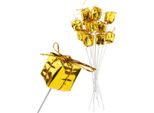 Regali Su Filo Piumato 12 Pezzi Oro Decorazione Di Natale
