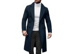 Cappotto Da Uomo Autunno Inverno Lungo Trench Slim Fit Doppiopetto Cappotto Invernale Bavero Cappotto Da Uomo Giacca Invernale Casual Business, Uomo, Giallo Scuro, L