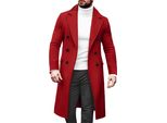 Cappotto Uomo Autunno Inverno Lungo Trench Slim Fit Doppiopetto Cappotto Invernale Bavero Cappotto Uomo Giacca Invernale Casual Business, Uomo, Verde Militare, M