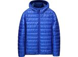 Uomo Giacca Casual Trapuntata Giacca Invernale Giacca Imbottita Calda Spessa Autunno Inverno Giacca Di Transizione Zip Giacca Outdoor, Blu, L