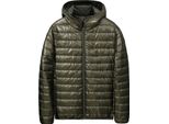 Giacca Casual Trapuntata Da Uomo Giacca Invernale Spessa E Calda Imbottita Giacca Di Transizione Autunno-Inverno Giacca Da Esterno Con Zip, Verde Militare, 2XL