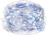 Springos Illuminazione In Filo D'argento Con 20 Led Fata Led 200 Cm Bianco-Freddo-Blu A Batteria Decorazione Natalizia Per Interni Luci Led Luci Led Illuminazione Decorativa