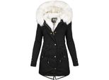 Giacca Invernale Lunga Da Donna - Cappotto Caldo Con Cappuccio, Parka Invernale Con Zip, Giacca In Felpa Slim-Fit Con Coulisse E Tasche, Blu Navy, 5XL