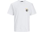 Jack & Jones Marbella Aop Back Maglietta A Maniche Corte Bianco L Uomo Bianco L