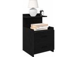 Maison Exclusive - Comodino Con 2 Cassetti Nero 40X36,5X62 Cm