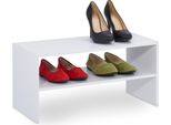 Scaffale Per Scarpe Bianco Con 2 Ripiani