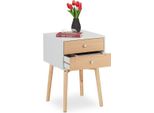 Comodino Bianco Con 2 Cassetti