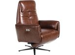 Poltrona Girevole Angel Cerdá In Pelle, Marrone Cioccolato 5056