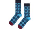 Calzini Del Marchio Happy Socks Del Modello Mini Argyle Jaquard Blu