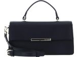 Ted Baker Pelle Borsa A Tracolla Borsetta Rhaae Bar Detail Elongated Top Handle Bag Navy Blu Scuro