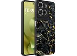 Custodia Per Motorola Moto G86 Con Stampa Marmo Oro Nero - Tpu Backcover Case Black Gold Marble Design - Black Gold - Smartphonica
