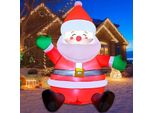 5FT Grande Decorazione Gonfiabile Di Babbo Natale All'aperto, Babbo Natale Gonfiabile Seduto Con Luci Led Incorporate,