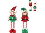 Decorazioni Natalizie In Peluche - 2 Pezzi Di Gnomi In Peluche, Con Gambe Telescopiche, Decorazioni Per Feste Natalizie, Ornamenti,