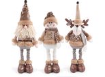 Peluche Natalizio Con Gambe Lunghe, Babbo Natale In Piedi, Pupazzo Di Neve E Alce In Peluche Con Gambe Allungabili, Decorazione Natalizia