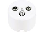 Presa D'antenna Retro In Porcellana A 3 Fori I QR1 Bianco