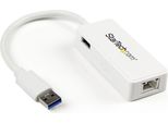 Startech.Com Adattatore Lan Ethernet Gigabit Usb 3.0 Con Porta Usb - Bianco - Cablato - RJ-45 - Usb - 5000 Mbps - Bianco