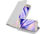 Cadorabo Custodia Per Cellulare Per Samsung Galaxy S7 Custodia Protettiva In Argento Cover Etui Book Case Booklet