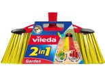 Vileda 112091 Scopa Per Esterni Setola Morbida/Dura In Polietilene Tereftalato Nero, Rosso, Giallo