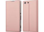 Cadorabo Custodia Per Cellulare Per Sony Xperia M5 Custodia Protettiva In Rosa Cover Etui Book Case Booklet