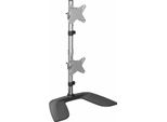 Startech.Com Armduovs Supporto Da Tavolo Per Tv A Schermo Piatto 68,6 Cm (27") Nero, Argento Scrivania"