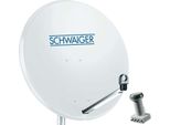 Sistema Sat Schwaiger 80 Cm 4 Partecipanti Quad-Lnb (Con Interruttore) Grigio Chiaro (SPI991.0SET)