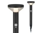 Luce Solare Da Giardino Luce Esterna Con Sensore Di Movimento E Sensore Crepuscolare Nero Picchetto Di Terra Bianco Neutro 4000K Smd Led 220 Lumen