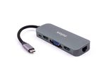 Nilox Docking Stat Hdmi Vga Pd Eth 3USB Usb 3.2 Gen 1 (3.1 Gen 1) Type-C Alluminio