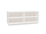 Vidaxl Scarpiera Bianca 110X34X45 Cm In Legno Di Pino Massiccio