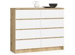 Akord Cassettiera Con Cassetti Rovere/Bianco 120X40X99 Cm