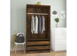 The Living Store Armadio Rovere Fumé 100X50X200 Cm Materiale Legno