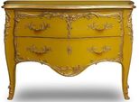 Casa Padrino Cassettone Barocco A 2 Cassetti Giallo Antico/Oro - Cassettone Artigianale In Legno Massiccio In Stile Barocco - Mobili Barocchi Fatti A Mano - Nobile & Magnifico