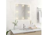 The Living Store Specchio Da Parete Con Illuminazione Led Vetro Quadrato