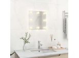 The Living Store Specchio Da Parete Con Illuminazione Led Vetro Quadrato