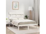 The Living Store Letto In Legno Massiccio Bianco 120X200 Cm