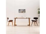 The Living Store Sedie Da Pranzo 2 Pz. Legno Curvo E Tessuto Grigio