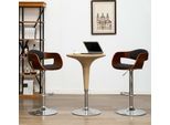 The Living Store Sgabello Da Bar 2 Pz. Legno Curvo E Tessuto Grigio
