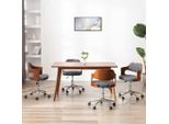 The Living Store Sedie Da Pranzo Girevoli 4 Pz. Legno Curvato E Tessuto Grigio