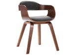 The Living Store Sedia Da Pranzo In Legno Curvato E Tessuto Grigio Scuro