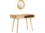 The Living Store Comò 100X50X76 Cm In Legno Massiccio Di Mango