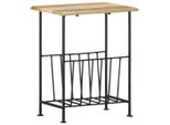 The Living Store Portariviste 40 X 30 X 50 Cm In Legno Massiccio Di Mango E Acciaio